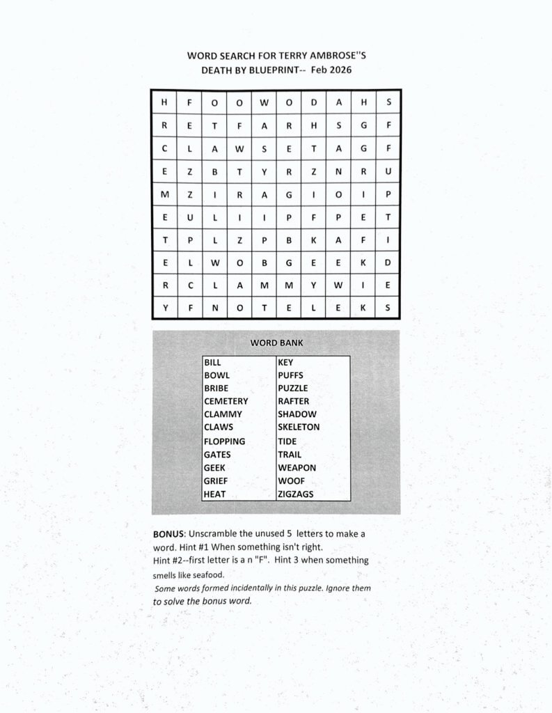 Death by Blueprint word search