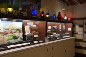 Display inside Tehachapi Depot Railroad Museum by Terry Ambrose